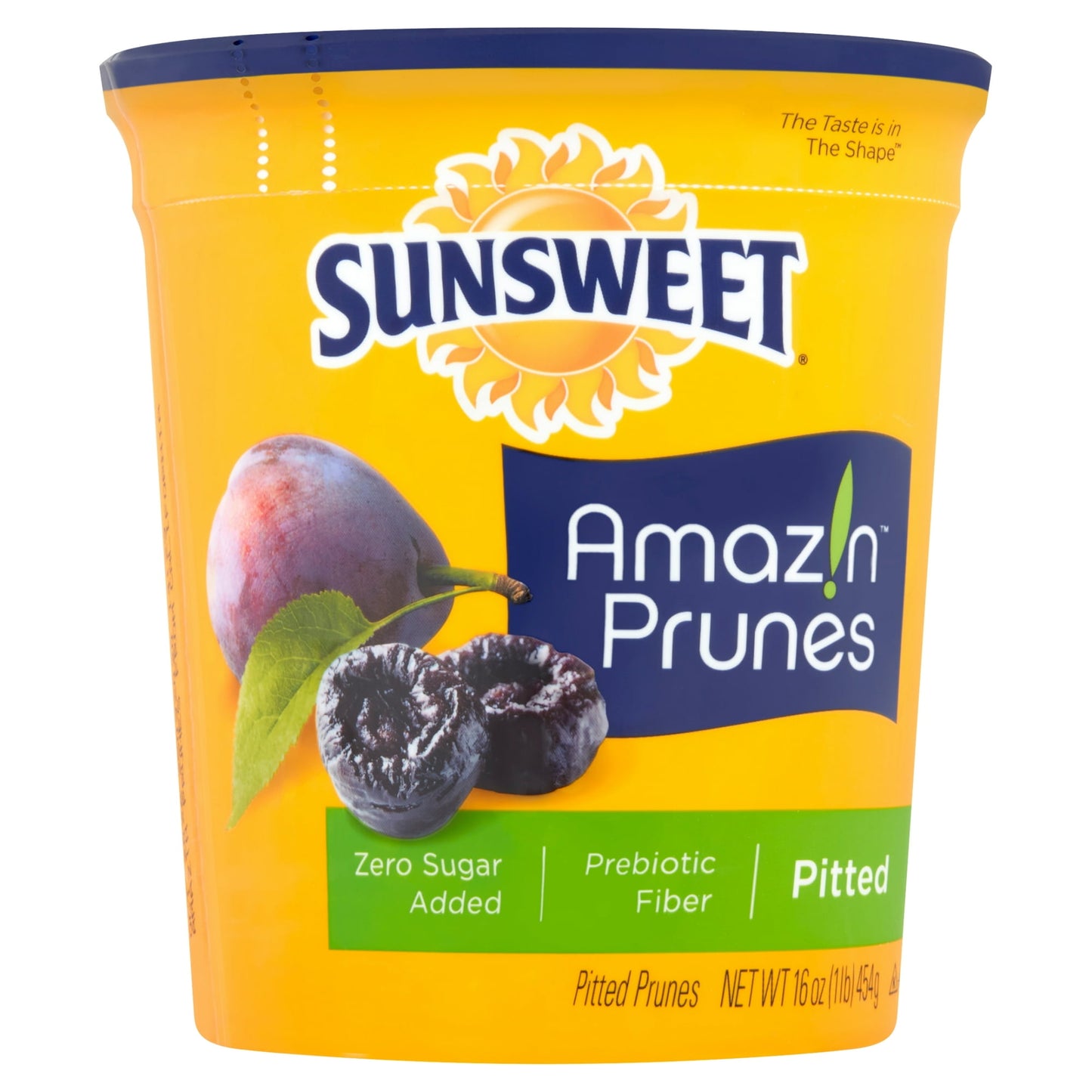 Sunsweet Amazin Prunes, Pitted Prune, It Feels Good to Fell Good, 16 oz Cup