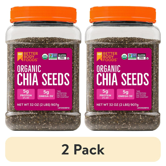 BetterBody Foods Organic Chia Seeds, 2.0 lb, 30 Servings