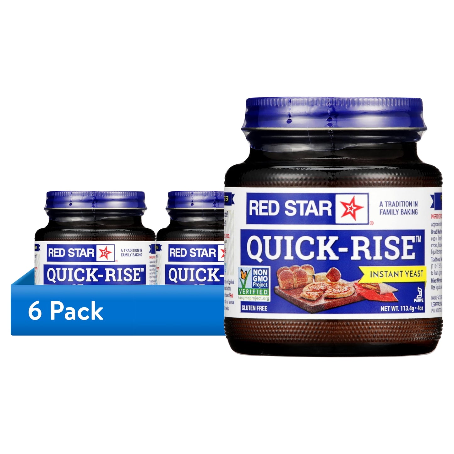 Red Star Quick-Rise Instant Yeast, 4-Ounce (113.4-Gram), Multi-Use Jar