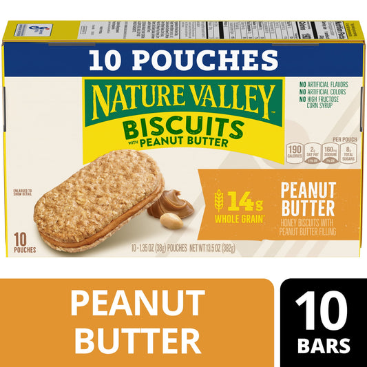 Nature Valley Biscuit Sandwiches, Peanut Butter, 10 ct, 13.5 OZ